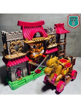 Imaginext Samurai Castle, Tower, and Dragon Combat Wagon. Interactive Fun!